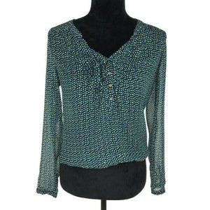 Gap Triangle Semi Sheer Blouse Top Shirt